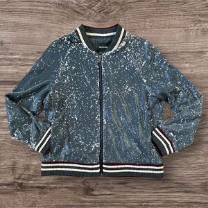 Vintage Sequin Dolce Cabo bomber jacket size small Full zip with pockets